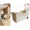 Extra Large Cream Rolling Under Sink Storage Bin with Wheels