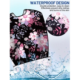 Janmercy 12 Pcs Adult Bibs for Eating Washable Bibs Waterproof Clothing Protector with Optional Crumb Catcher, Reusable Food Bib with Adjustable Snap Closure for Elderly Women Men Disabled, 12 Styles