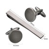 Asienice Black Brushed Tie Clip Western Cufflinks for Men set