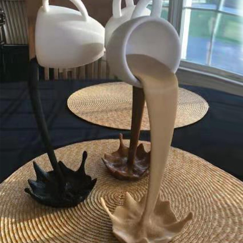 Floating Spilling Coffee Cup Spilling Pouring Coffee Cup Sculpture Sculpture