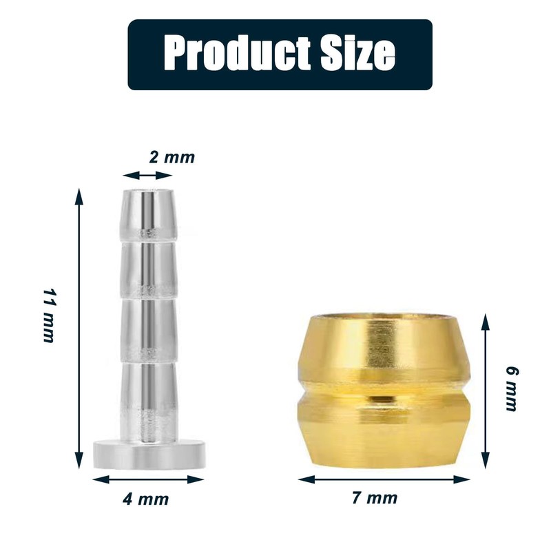 10 Set Bike Brake Olive and Connector Insert, Bicycle Hose