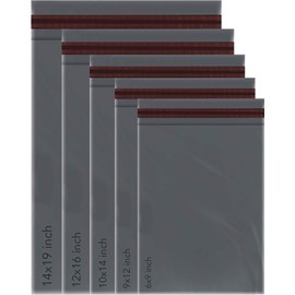 ezkart Mixed Size Self-Seal Mailer Bags Strong Polythene Posting Grey Mailing Bags with Multi Sizes Ideal for Delivery Documents, Post, Protect Documents from Water and Dirt (Grey, Mixed-50)