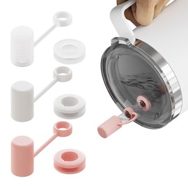 Neepanda 3 Sets Silicone Leak Proof Kit Compatible for YETI Straw Cup, Tumbler Accessories Including 3 Straw Cover, 3 Spill Stoppers (Multicolor)