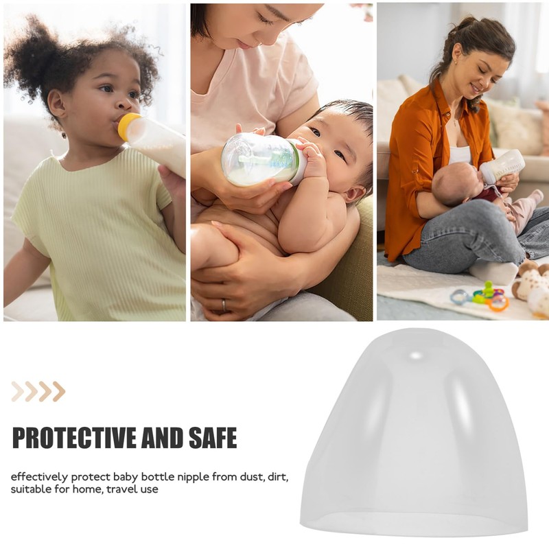 Kichvoe 3pcs Transparent Bottle Caps Replacement Feeding Bottle Lids Leak
