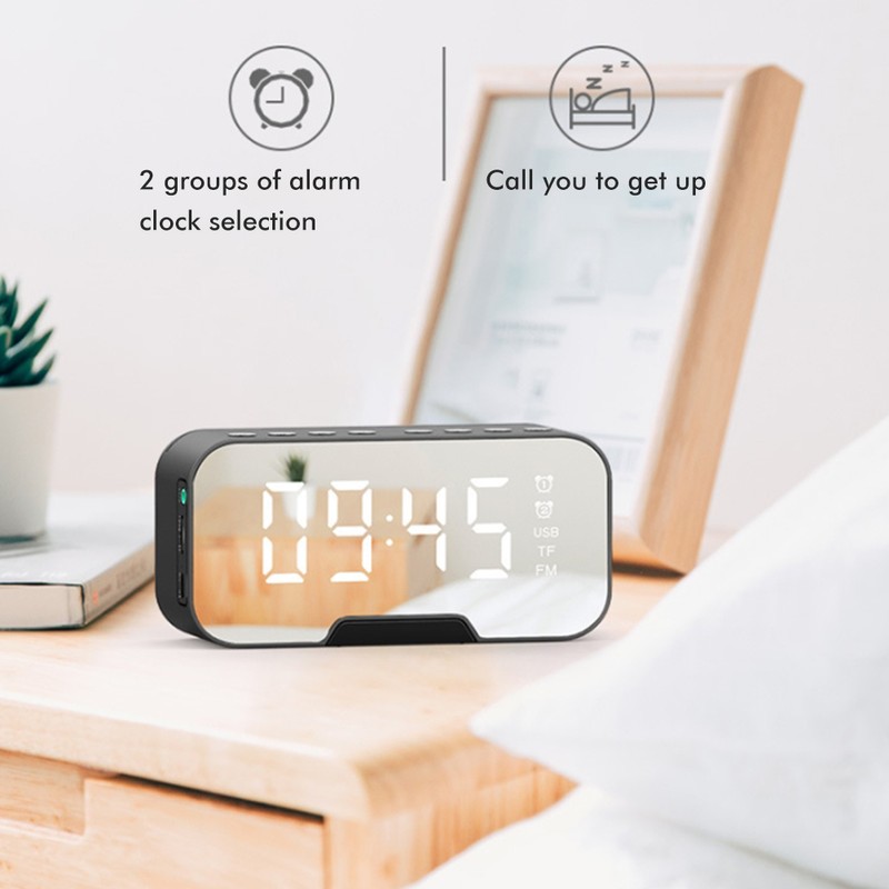 Portable Mini Voice Broadcast Alarm Clock with Wireless Bluetooth Card