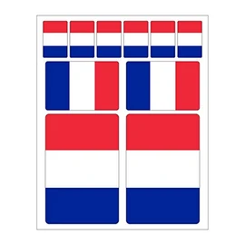 Generisch Set of 10 Flag Stickers France Car Sticker