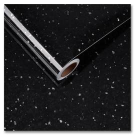 CRE8TIVE Black Granite Contact Paper for Countertops Waterproof 24"x354" Large Size Peel and Stick Marble Wallpaper Granite Paper Self Adhesive Removable Glossy Vinyl Roll for Kitchen Bathroom Cabinet