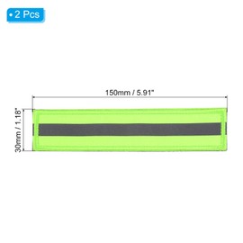 PATIKIL Reflective Patch 1x6", 2 Pcs Hook and Loop Fastener Safety Appliques for Night Sportsperson Worker Hiker, Green
