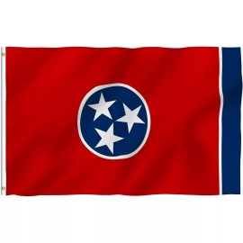 BC Flags Tennessee State Flag 3' x 5' Ft 100D Nylon Premium Outdoor Embroidered Flag