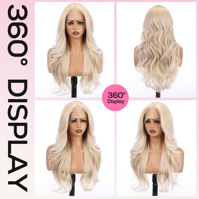 topshe Blonde 13x4 HD Lace Front Wig, 26 Inch Body