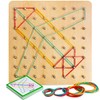 YIQOGAME Toy from 3 Years, Wooden Geoboard Geometry Board for
