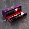 Motique Accessories Purple Lipstick Case with Brocade Design