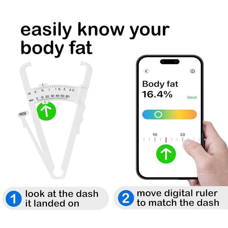 체지방 캘 , 앱이 있는 측정 장치 Body Fat Caliper