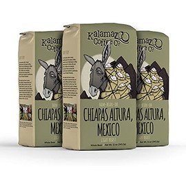 KALAMAZOO COFFEE COMPANY Mexican Chiapas Whole Bean Coffee - Bam-Bean-Oh Light Roast | 12oz Bag (3 Pack)