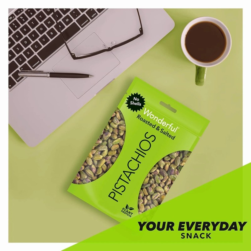 Wonderful Pistachios Pistachios No Shells, Roasted and Salted Nuts, 6