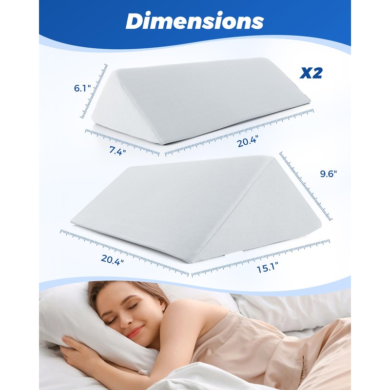 Positioning Wedge Pillow for Side Sleeping (3 in 1),19.69",Off-white Gray