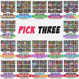 Pick 3 - Make Your Own Bundle of 54 Fuzzy Velvet Coloring Posters - Choose from 20 Editions for Kids and Adults (Great Crafts Projects for Groups, School, Long-Term Care, Hospitals, and More)