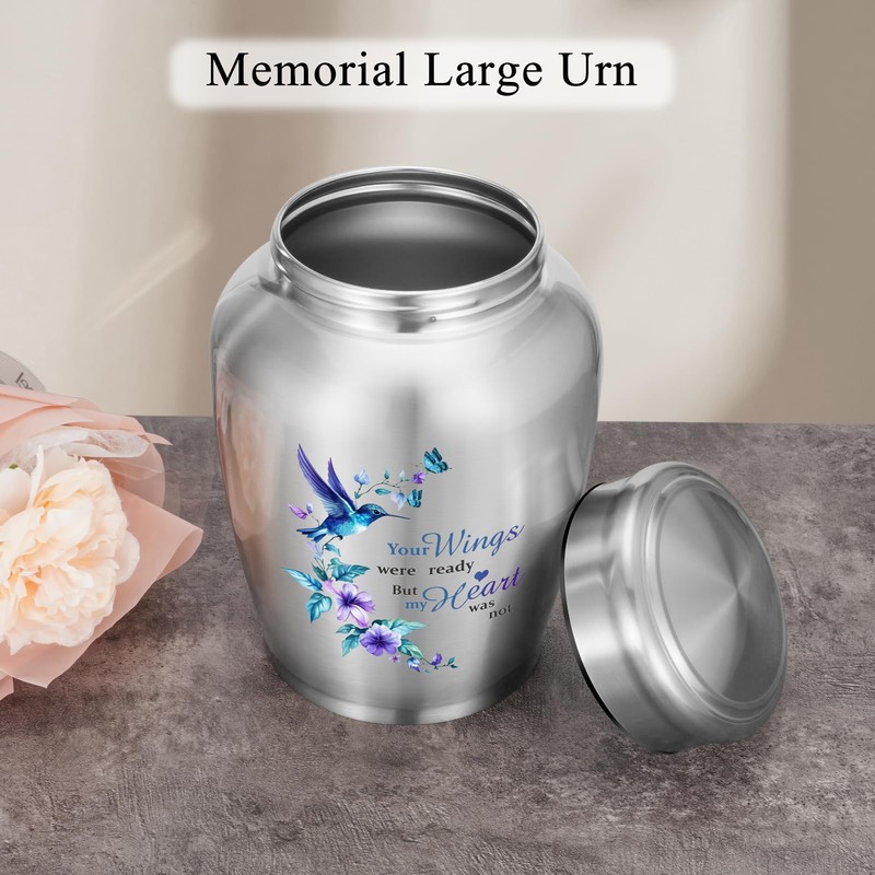 Urns for Ashes Adult Male Female-8.5 Inches Stainless Steel Cremation