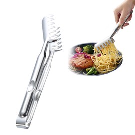 Spaghetti Tongs, Pasta Tongs with Prong Handle, 28 cm Spaghetti Tongs, Food Tongs, Stainless Steel, Pasta Serving Tong, Silver Pasta Tongs, Stainless Steel, Kitchen Tongs