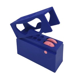 Dental Endodontic File Holder with Endo File Measure, 10 Holes Disinfection Organizer Case Root Canal File Holder with Measuring Ruler (Blue)