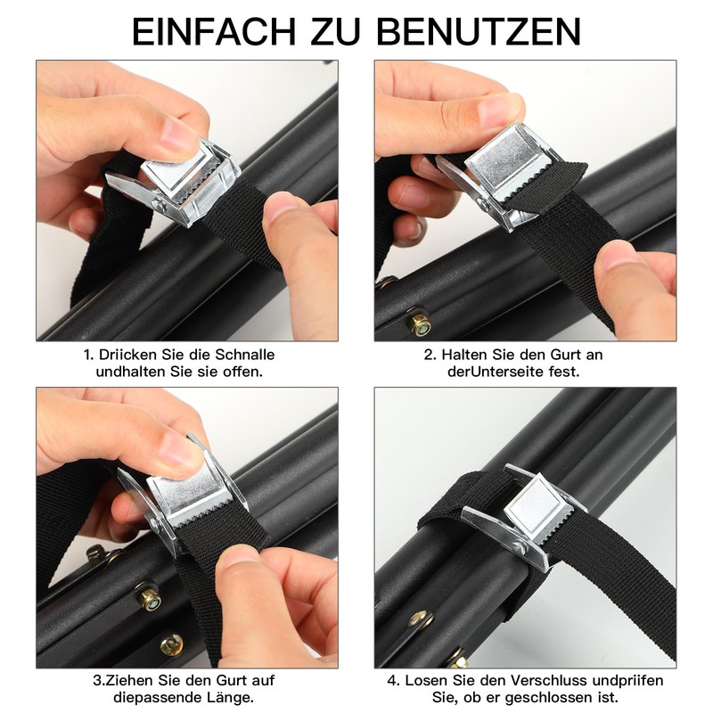 Pack of 6 lashing straps, strong load capacity, fastening straps,