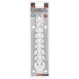 Performance Tool W452 10-Piece Metric Open End Crowfoot Wrench Set,Silver