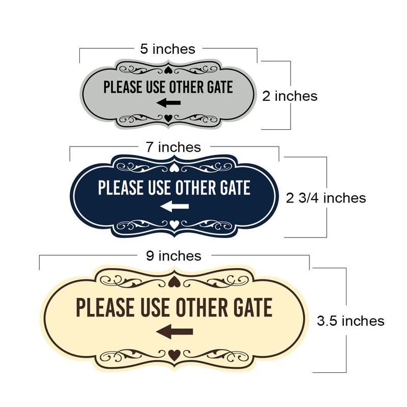 Signs ByLITA Designer Please Use Other Gate Left Arrow Sign