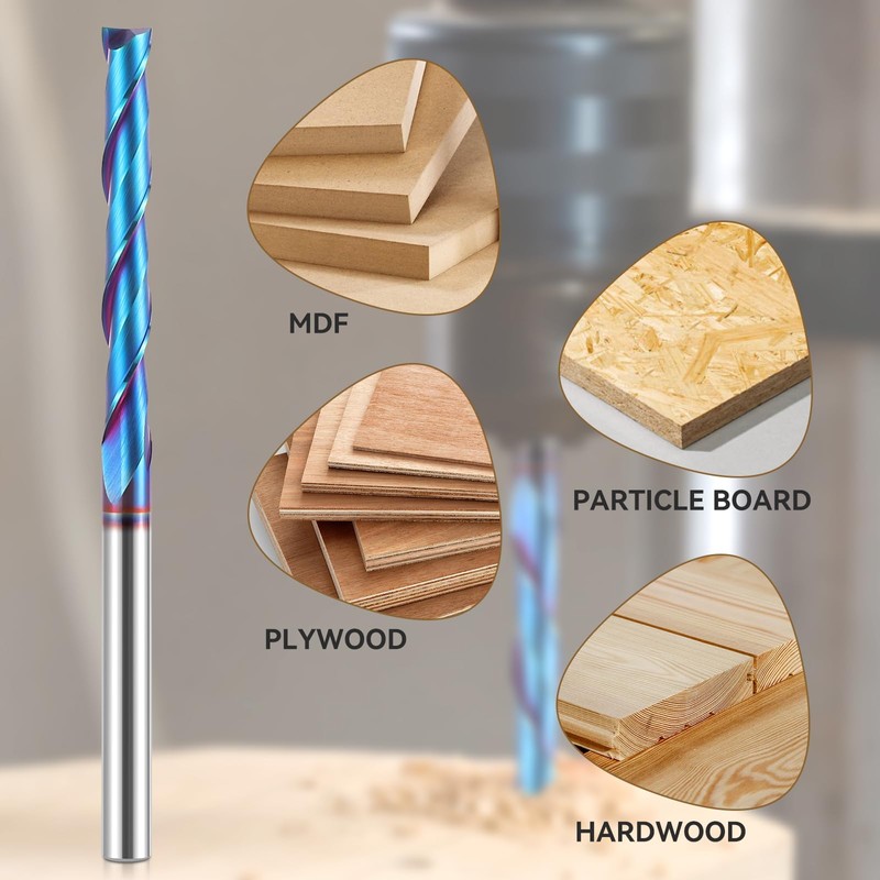 HQMaster Extra Long Spiral Router Bit Upcut 1/4 Inch Shank