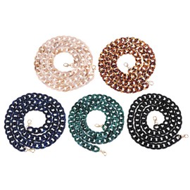 EXCEART DIY Flat Bag Chain Strap Handbag Chains Replacement Acrylic Purse Shoulder Crossbody Chains Replacement Straps with Metal Buckles Leopard Grain Coffee