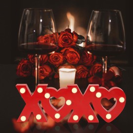 Large XOXO Light Up Sign with Large LED Lights for Valentine Day Decor, Love Sign Letters Light Up Valentine Decorations, Large XOXO Light Up Letters for Wedding, Home, Office