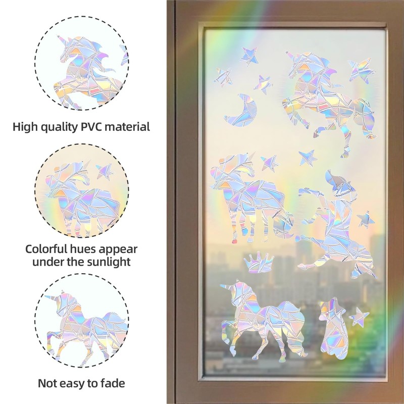 LUMOOM Prism Window Sticker, Bird Protection, Suncatcher Window Sticker, Anti-Collision