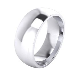 Unisex Sterling Silver 8mm Super Heavy Court Shape Polished Wedding Ring (P)
