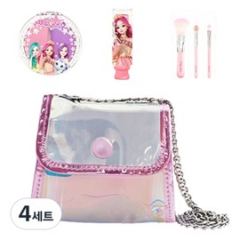 Little Bling Secret Jouju Star Jewel Hologram Children's Mini Bag Beauty Set, Lipstick + Twin Blusher + 3 Brushes + Hologram Mini Bag, 4 Sets / 리틀블링 시크릿쥬쥬 별의보석 홀로그램 어린이 미니백 뷰티세트, 립스틱 + 트윈블러셔 + 브러쉬 3종 + 홀로그램 미니백, 4세트