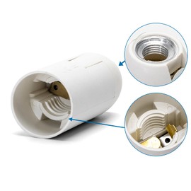 E14 Plastic Lamp Holder with Spring Clamp, White, Ideal for Warm Light, Easy to Install and Perfect for Any Environment, Durable and Functional