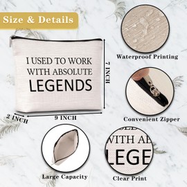 GREOXG Retirement Gifts for Women, I Used to Work with Legends Makeup Bag, Small Zipper Travel Cosmetic Bag, Cute Makeup Pouch Gift Ideas for Women Friends Teacher Coworkers Birthday Christmas-E45