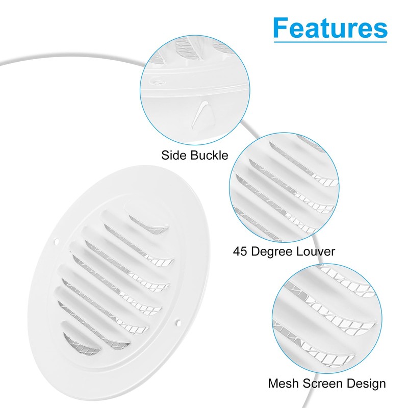 PATIKIL 3" Round Air Vent Cover, 2pcs 304 Stainless Steel