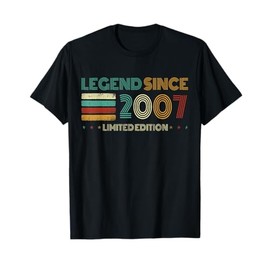18 Years Old Legend Since 2007 18th Birthday T-Shirt