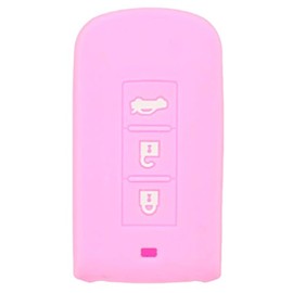 SEGADEN Silicone Cover Protector Case Holder Skin Jacket Compatible with MITSUBISHI Smart Remote Key Fob CV2520 Pink