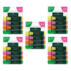 FABER-CASTELL 205212 Highlighter Set 48, Pack of 20, Neon Colours, with Chisel Tip, Line Width 1-5 mm, Refillable