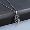 PCTJYFU Dragon Necklace 925 Sterling Silver Oxidized Dragon Pendant Unisex