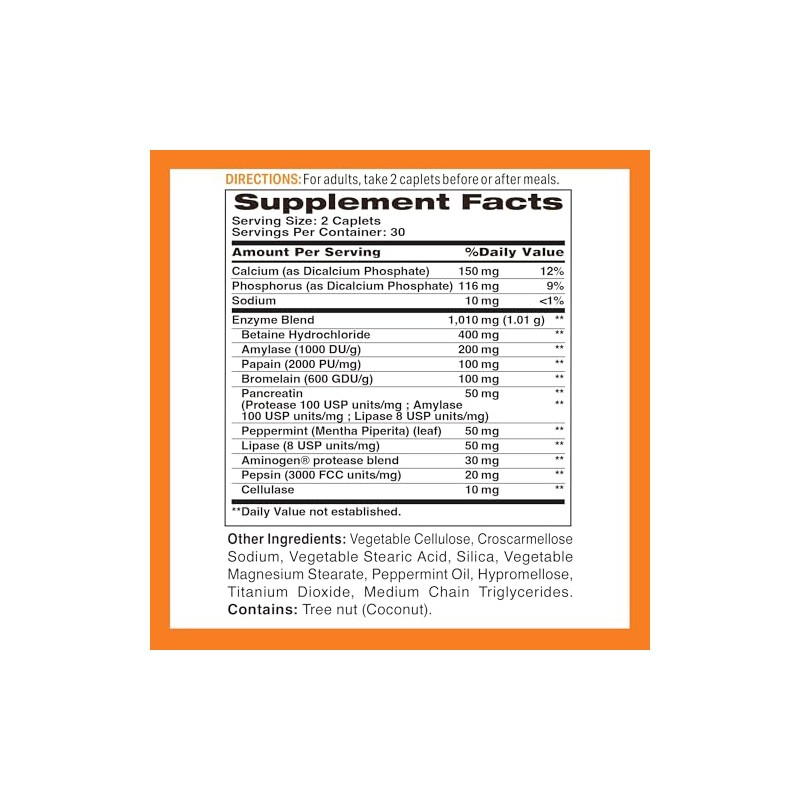 Vitamin World Digest-13 Multi-Enzyme, 1010mg Digestive Enzymes Blend with Amylase,