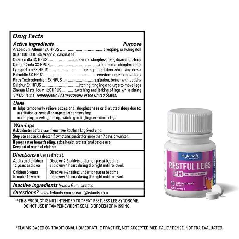 Hyland's Restful Legs PM Tablets 150 Count Natural Relieve Agitated