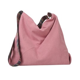 JARKJARD Women Corduroy Tote Bag Large Shoulder Hobo Bag for Women Boho Casual Handbag Purse(Pink)