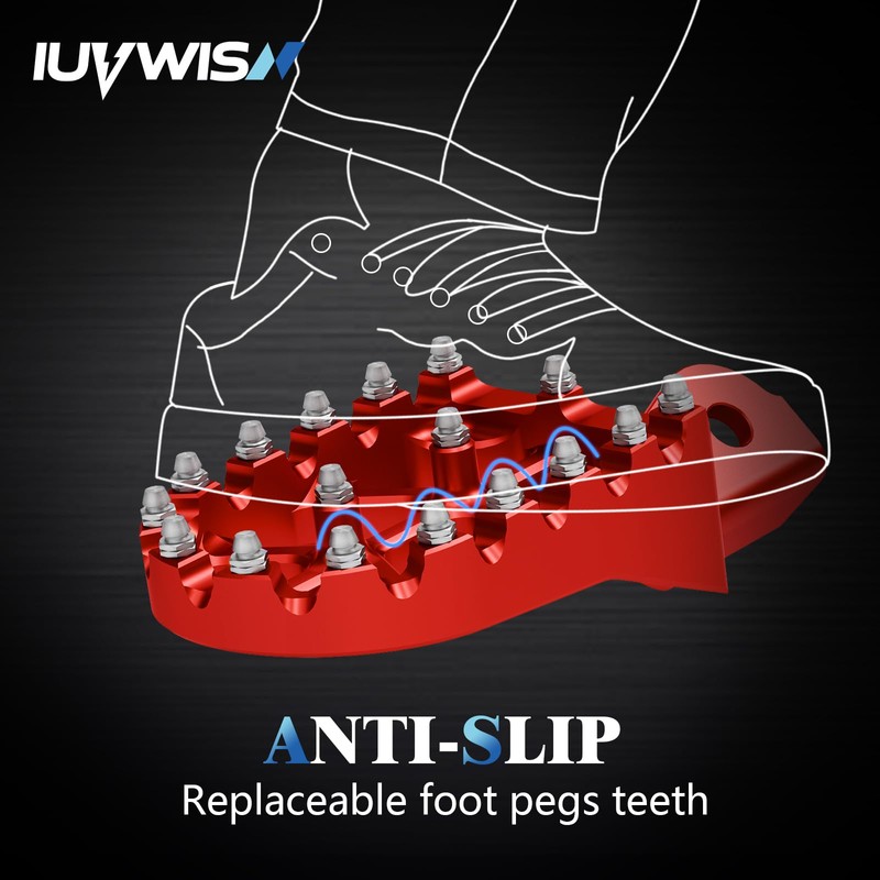 IUVWISN Electric Dirt Bike Wider Foot Pegs Footpegs CNC for
