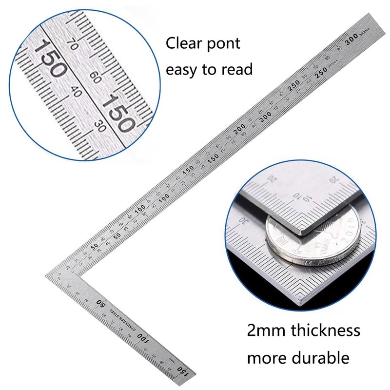 Istloho Metal Measuring Angle, Frame Angle Ruler, 150 x 300