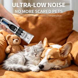 Gooad Pet Grooming Clippers with Paw Trimmer for Dogs & Cats Thick Coats