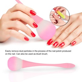 Soft Nylon Nail Cleaning Brush - Ergonomic Handle, Multi-Color Options, 20cm Length, 1pc for & Facial Application