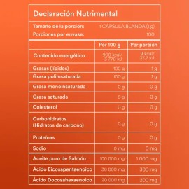 Suplemento Omega 3 Latido Wu Nutrition Aceite De Salmón Epa Dha Sin Sabor 100 Capsulas Duracion De 4 Meses                                            