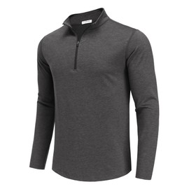 PINSPARK Men's Sweatshirt 1/4 Zip Stand-Up Collar Sweatshirts without Hood Long Sleeve Shirts Leisure Basic Pullover Soft Breathable Fitness Sports Shirts, darkgray, M