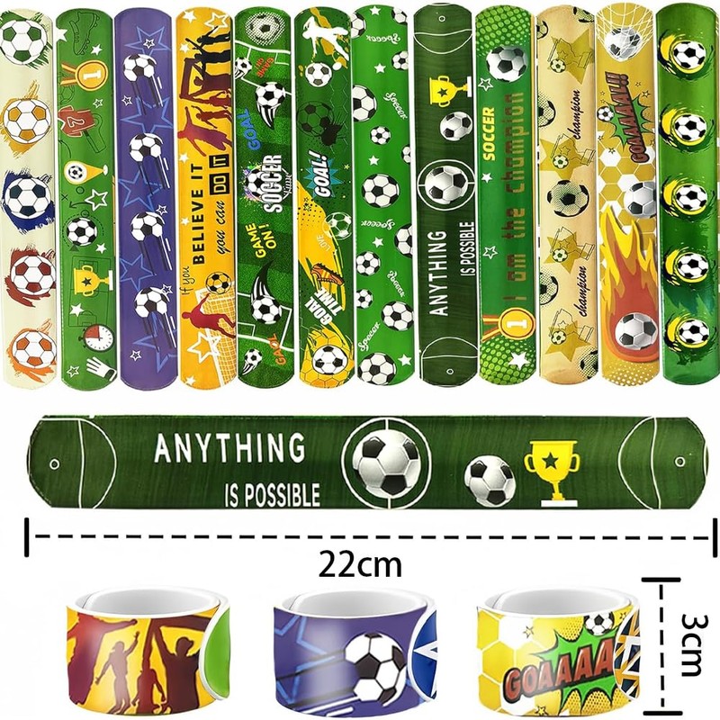 パッチンバンド 子供 子供 応援グッズ サッカー パタパタバンド 12本セット ブレスレット おもちゃ スポーツ柄